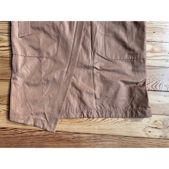 NWOT Chiu Min Chu Cognac Camel Color Tie Waist Four Pocket Safari Zip Dress - Picture 7 of 8